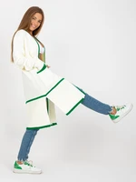 Ecru-green oversize cardigan with RUE PARIS pockets