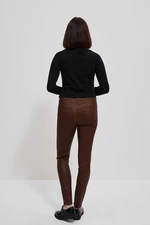 Viscose skinny trousers - brown