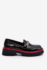 Patent leather loafers on the Black Ronin platform