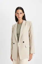 DEFACTO Oversize Fit Wide Mold Jacket Collar Button Closure Basic Plain Blazer Jacket C2457ax24au