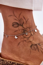 Ankle bracelet With butterflies silver