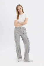 DEFACTO Cool Straight Fit Cargo Gabardine Trousers