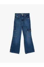 Koton Wide Leg Jeans Pocket Cotton - Wide Leg Jean