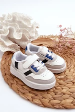 Classic Children's Sports Shoes White and Marlin Blue