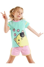 Denokids Heart Girl's Summer T-shirt Shorts Set