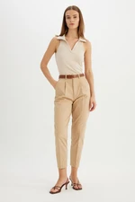 DEFACTO Carrot Fit Gabardine Trousers High Waist Short Leg