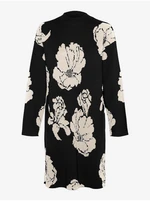 Women's white and black floral sweater dress VERO MODA Flora - Women