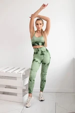 Women's Fitness Set Top + Push Up Leggings - Dark Mint