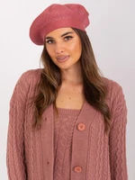 Dusty pink women's beret with appliqués