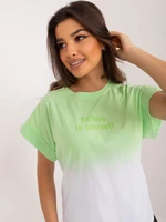 Light Green Ombre Cotton Women's T-Shirt