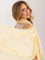 Light yellow women's scarf with embroidery