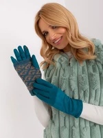 Turquoise two-piece winter gloves