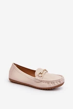 Women's Classic Loafers with Beige Ainslee Decoration