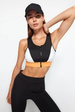 Trendyol Multicolor Color Block Support/Shape Zipper Knitted Sports Bra