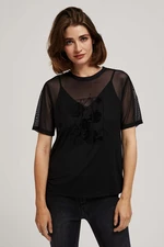 Blouse with short sleeves