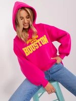 Fuchsia women's sweatshirt with inscription