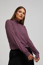 Turtleneck blouse with pattern