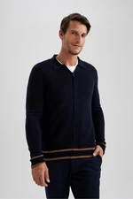 DEFACTO Standard Fit Polo Collar Cardigan