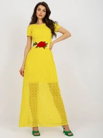 Yellow evening dress with lining