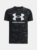 Čierne vzorované tričko Under Armour UA SPORSTYLE LOGO AOP SS