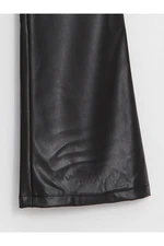 LC Waikiki Girls' Leather-Look Pants with Elastic Waist.