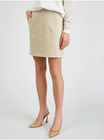 Women's beige skirt in suede finish ORSAY