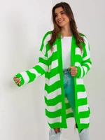 Fluo green and white oversize cardigan