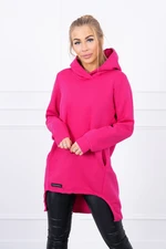 Insulated sweatshirt with longer back fuchsia