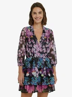 Purple Floral Dress Desigual Vest Olimpia - Women