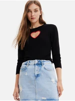 Black Sweater Desigual Cuore - Ladies