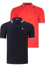 DUAL SET T8594 DEWBERRY MENS T-SHIRT-BLACK-POMEGRANATE