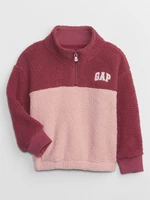 Burgundy-pink girl's sweatshirt made of faux fur GAP