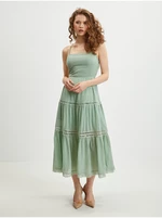 Light green women's midi dress Guess Safa