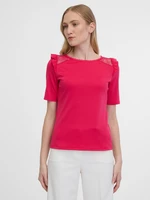 Navy pink women's T-shirt with a slit on the back ORSAY