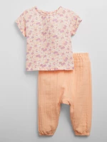 A set of girls' T-shirt and pants in apricot and pink GAP