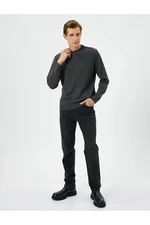 Koton Crew Neck Sweater Slim Fit Textured Ribbed Long Sleeved