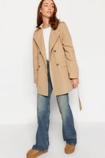 Trendyol Beige Oversize Wide Cut Belted Trench Coat