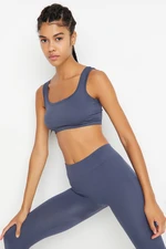 Trendyol Indigo Seamless/Seamless Ribbing Sports Bra with Lightweight Support/Shaping Sports Bra