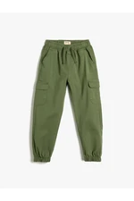 Koton Cotton Jogger Cargo Pants with Tie Waist Pocket.