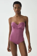 Dagi Plum Covered Strapless Swimsuit