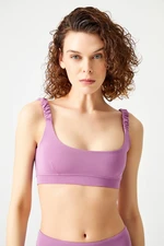 LOS OJOS Lavender Lightly Support Pleated Strap Detail Covered Sports Bra