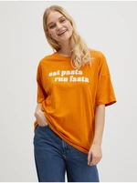 Oranžové dámské oversize tričko Noisy May Ida - Dámské