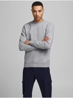 Světle šedá pánská basic mikina Jack & Jones - Pánské