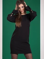 Dress with flared sleeves black