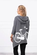 Sweatshirt with cycling print graphite melange