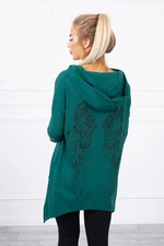 Sweatshirt with wings print green