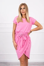 Tied dress with clutch bottom pink