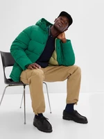 Green Men's Quilted Hooded Jacket GAP