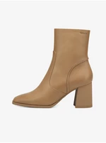 Light brown leather ankle boots with heels from Tamaris