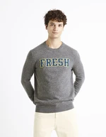 Grey men's sweater made of Celio Cenormal merino wool